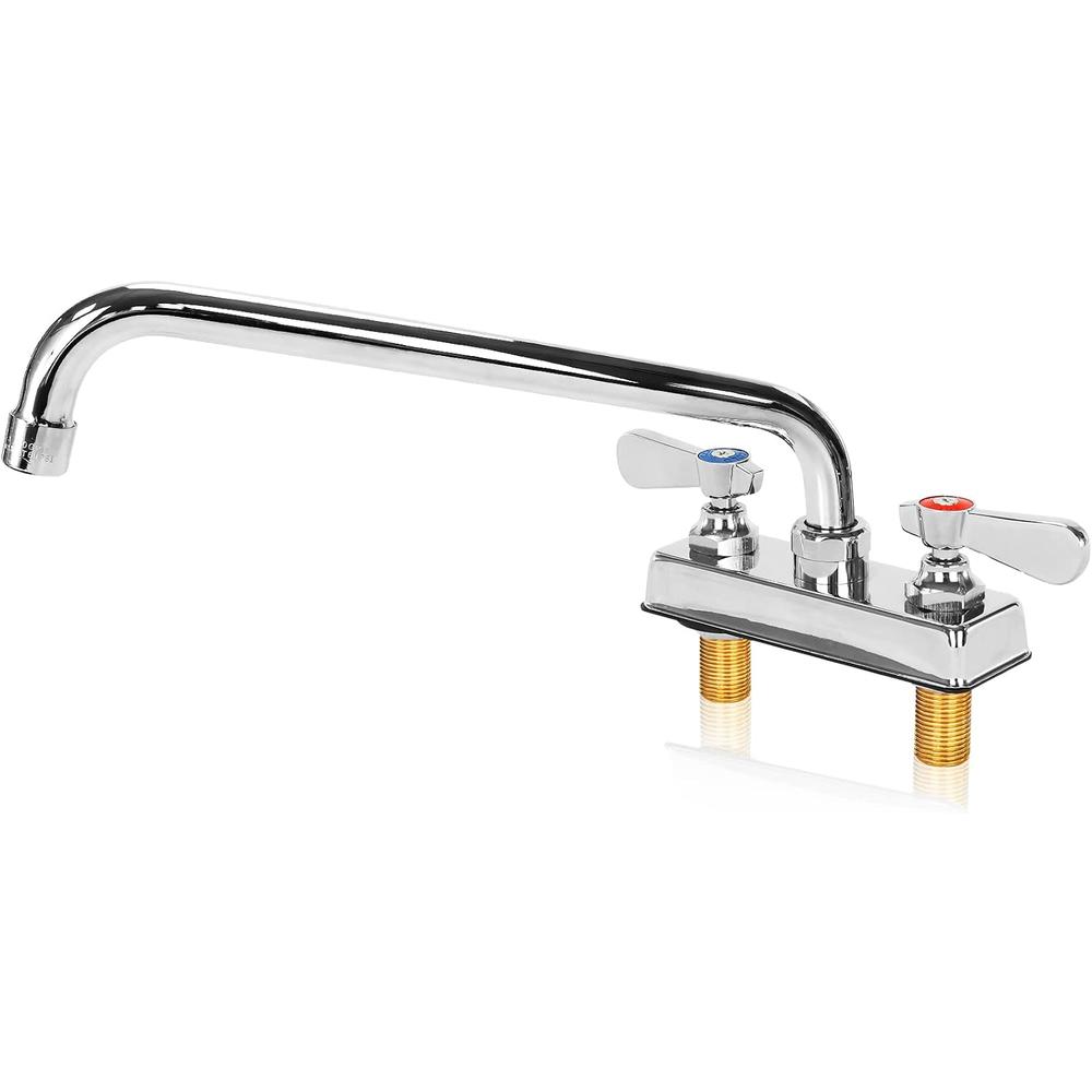 ZKDAUSDO Commercial Bar Sink Faucet 4 Inch Center Deck Mount Bar Sink Faucet 2 Hole Brass Constructed