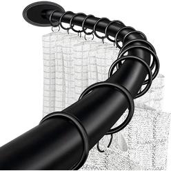TONIAL US TONIAL Curved Shower Curtain Rod, 42 to 72 Inches(3.5-6 ft), Black, Anti-Rust Wall-Mounted Arched Shower Rod for Bathroom, Need