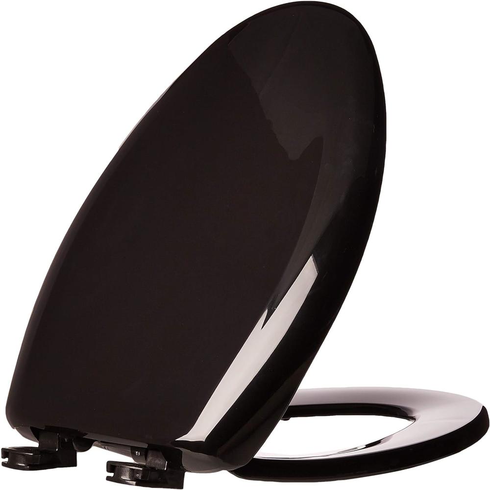 Bemis 1200SLOWT 047 Will Slow Close, Never Loosen and Easily Remove Toilet Seat, Elongated, Black