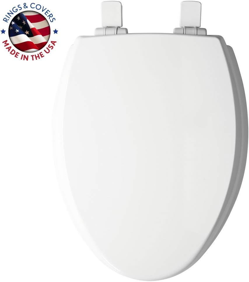 Bemis Mayfair 1847SLOW 000 Kendall Slow-Close, Removable Enameled Wood Toilet Seat That Will Never Loosen, 1 Pack ELONGATED - Premium