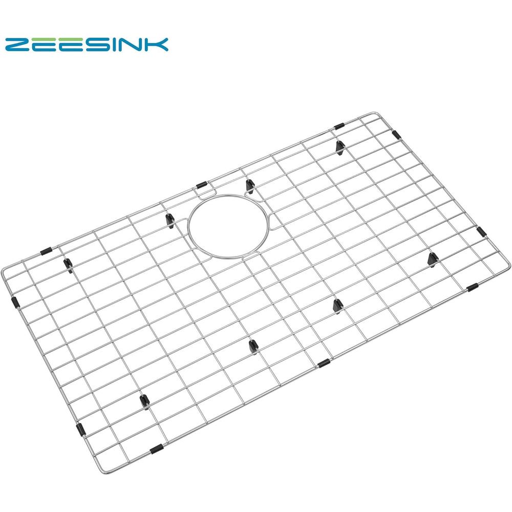 Zeesink Sink Grid and Sink Grate Size 28 3/4" X 15 3/4",Kitchen Sink Protector,Sink Bottom Grid Rear Hole,Sink Grid for Singl
