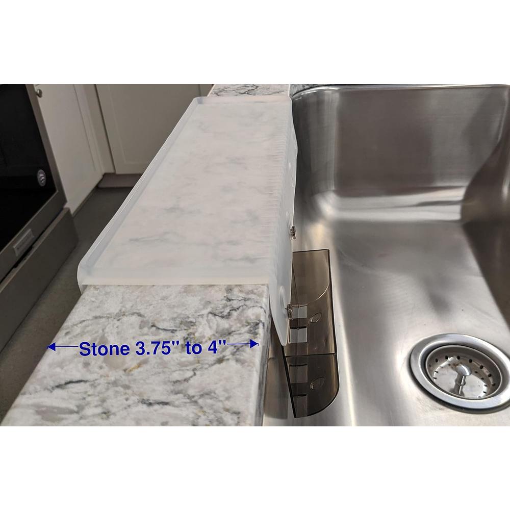 SiliProducts LLC SiliSink Silicone Sink Saddle - Fits 3.75-4&#226;&#128;&#157; Wide Stone Lip - Silicone Rubber Edge Guard with Spon