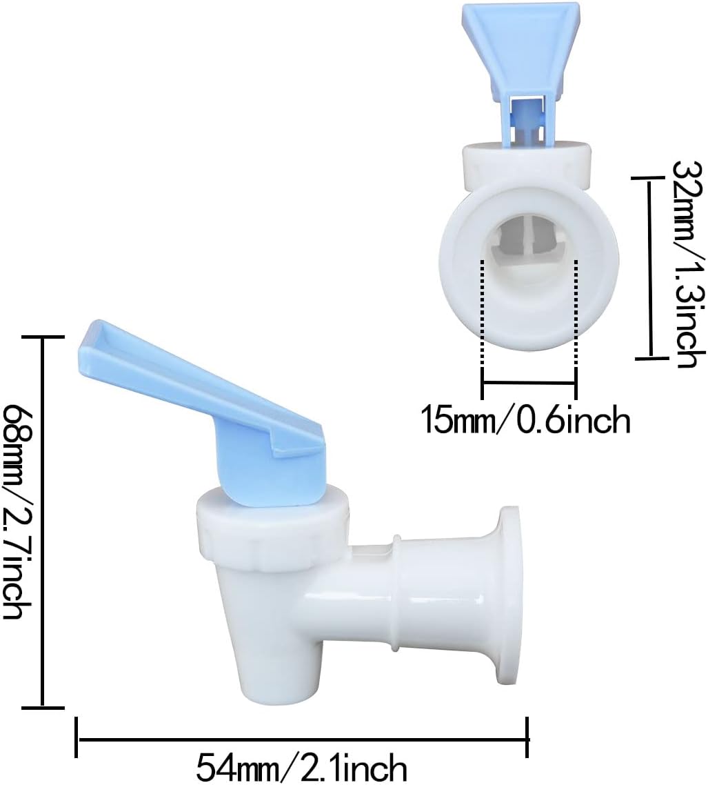 ITROLLE Water Cooler Faucet 2PCS White Plastic Water Cooler Spigots Reusable Spigot Spout Leak Proof Water Beverage Lever Pour Valve Wa