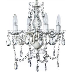 Gypsy Color The Original  4 Light Crystal White Hardwire Flush Mount Chandelier H17.5&#226;&#128;&#157;xW15&#226;&#128;