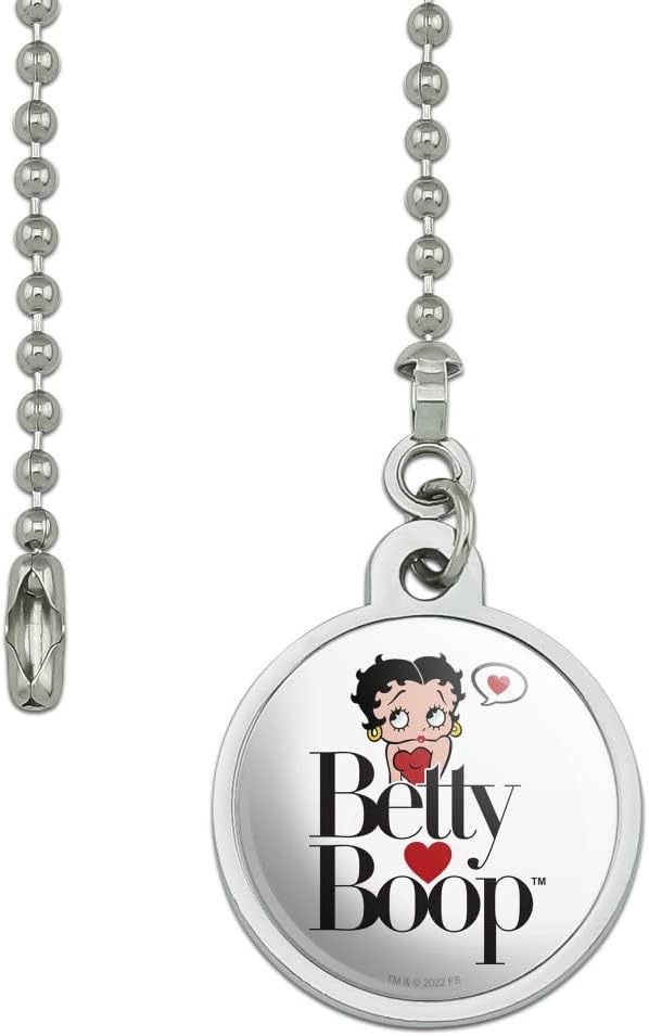 Graphics & More Betty Boop Heart Logo Ceiling Fan and Light Pull Chain