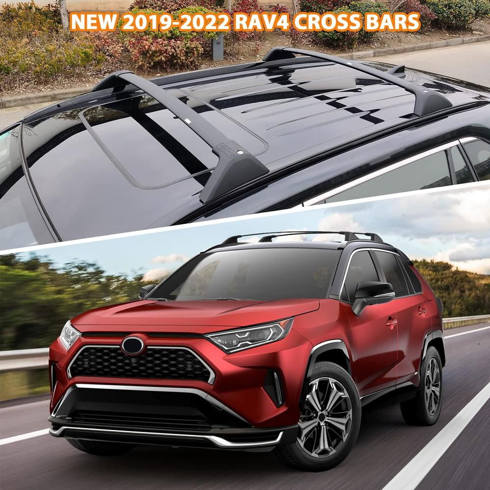 Octomo Roof Rack Cross Bars for Toyota RAV4 2019-2022 Accessories,  260lbs Load Capacity Anti-Theft Lock Roof Rails Crossbars Aluminum