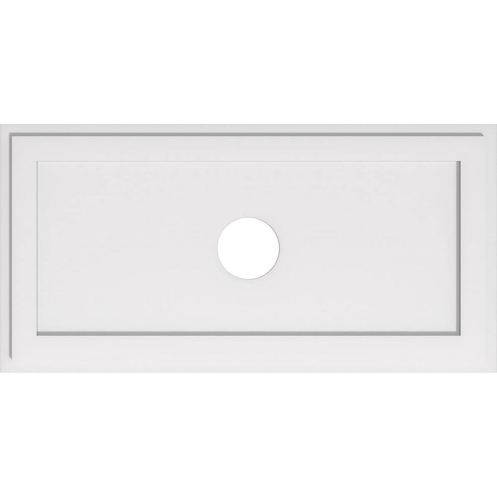 Ekena Millwork CMP40X20RE-05000 Rectangle Architectural Grade PVC Contemporary Urethane Ceiling Medallions 40"W x 20"H x 5"ID x