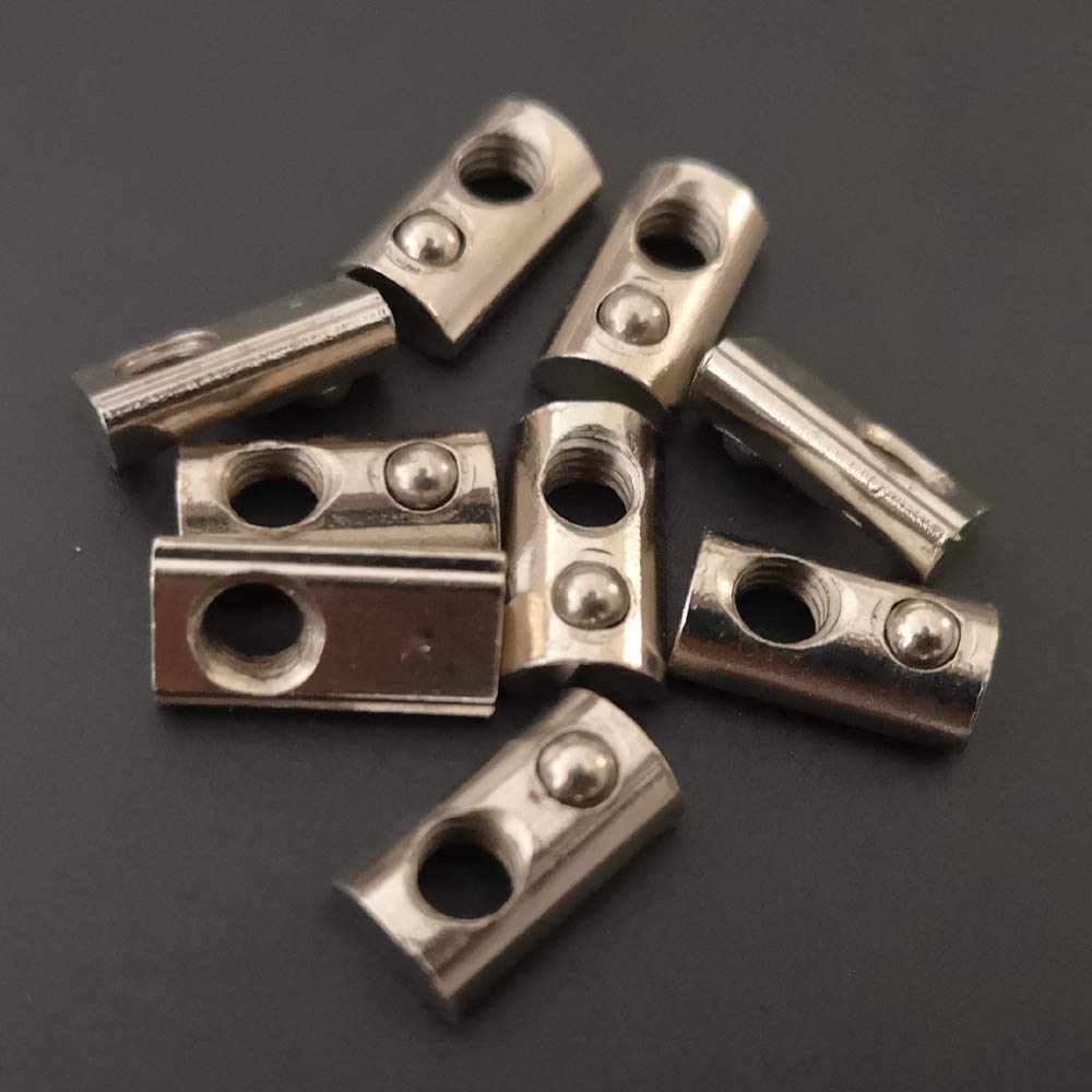 Generic 100-Pack 2020 2040 2060 Roll in Spring Loaded T Nut m3 for 20x20 20 Series Aluminum Extrusions 6mm Slot Aluminum Profile Access