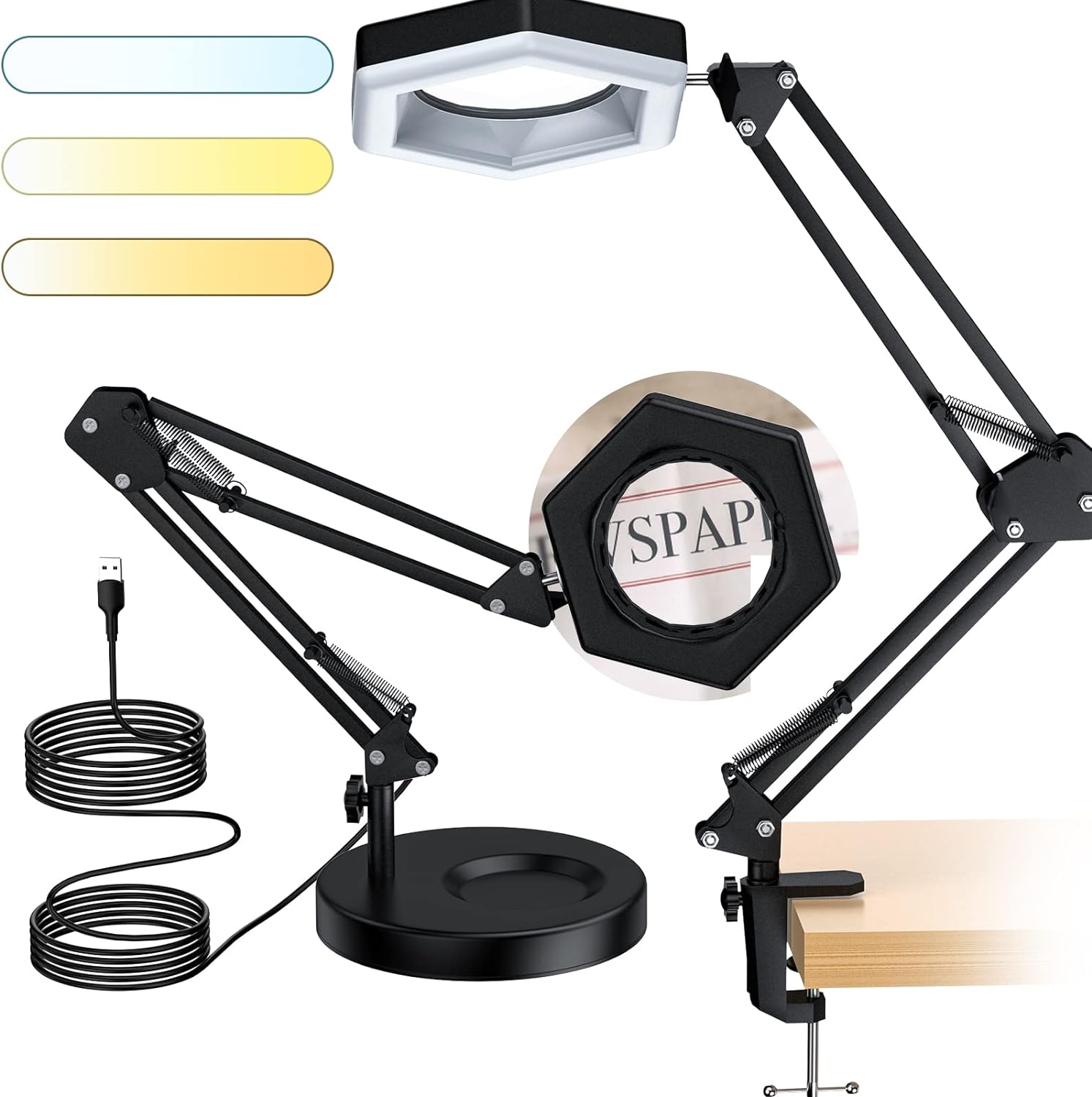 Crazybrace crazybrace 5X Magnifying Glass with Light and Stand 3