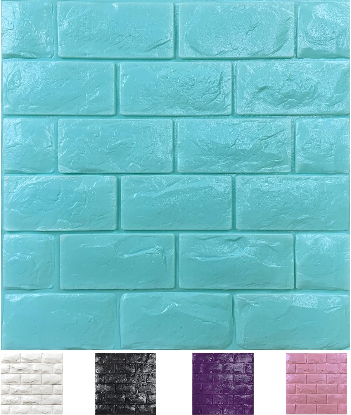 Yutianli 30pcs 3D Wall Panels Peel and Stick Faux Brick Wallpaper Blue Self Adhesive Foam Brick Paneling Faux Stone Wall Panels (30pcs