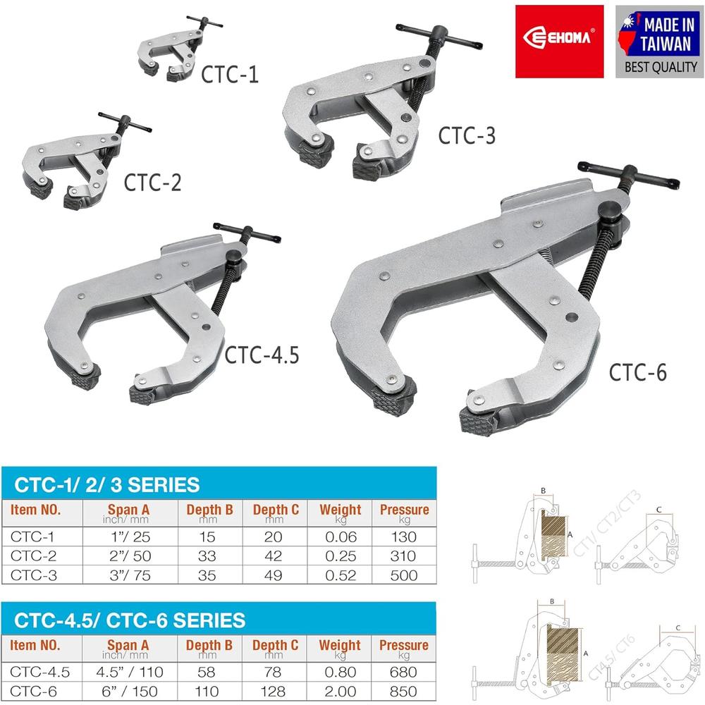 EHOMA 2 Pack Cantilever No-Twist Deep Throat T-Handle Multi-Purpose
