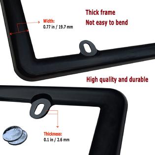 BGGTMO License Plate Covers Frames 2 Set, Tinted Smoked Bubble Front and  Rear Plate Protectors- Black