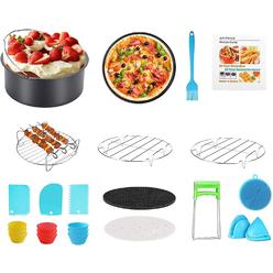 Koniginee Air Fryer Accessories Durable 7-Inch 14-Pcs Set Compatible With Power XL Air Fryer Pan Air Fryer Replacement Parts Luxurious Ov