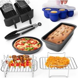 Generic LOTTELI KITCHEN Air Fryer Accessories 6pcs Set for Dual Basket, Nonstick AirFryer Accessory With Cake Pan, Pizza Pan, Multi-Lay
