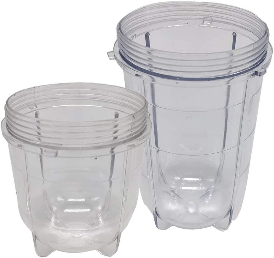 Petite Generic Replacement 16oz Tall Cup and 12oz Short Cups Set for Magic bullet,MB1001/MB 1001B/MBR-1701 /MBR-1702 /MBR-1101 /MB-BX1770-02/M