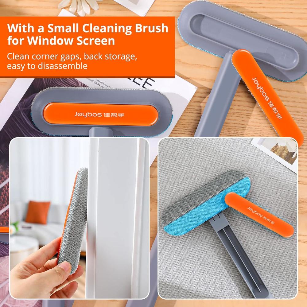 Imho Window Screen Cleaner Tool -  Window Screen Cleaning Brush, 2 in 1 Multifunctional Mesh Screen Brush with Long Handle, Magic Sm