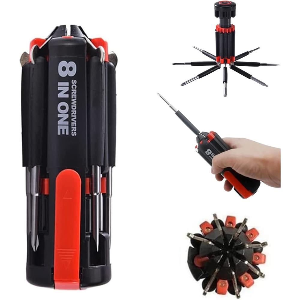 eight in one screwdriver 8 in 1 Screwdrivers with Worklight and Flashlight, Multifunctional Screwdriver for Home Kitchen Car, Portable General Professio