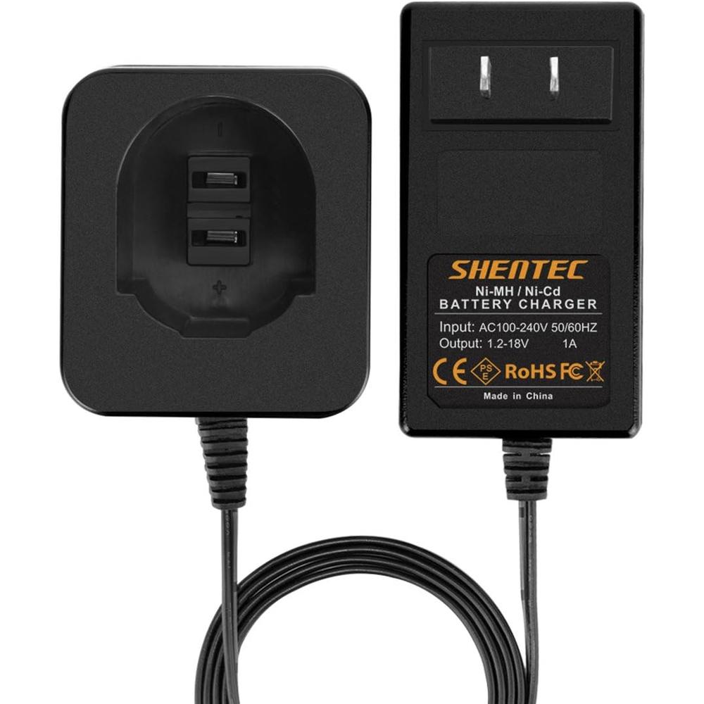 Shentec 7.2V-18V Battery Charger Compatible with Black and Decker PS120 PS130 Ps140 Ni-MH/Ni-Cd Pod Style Batteries