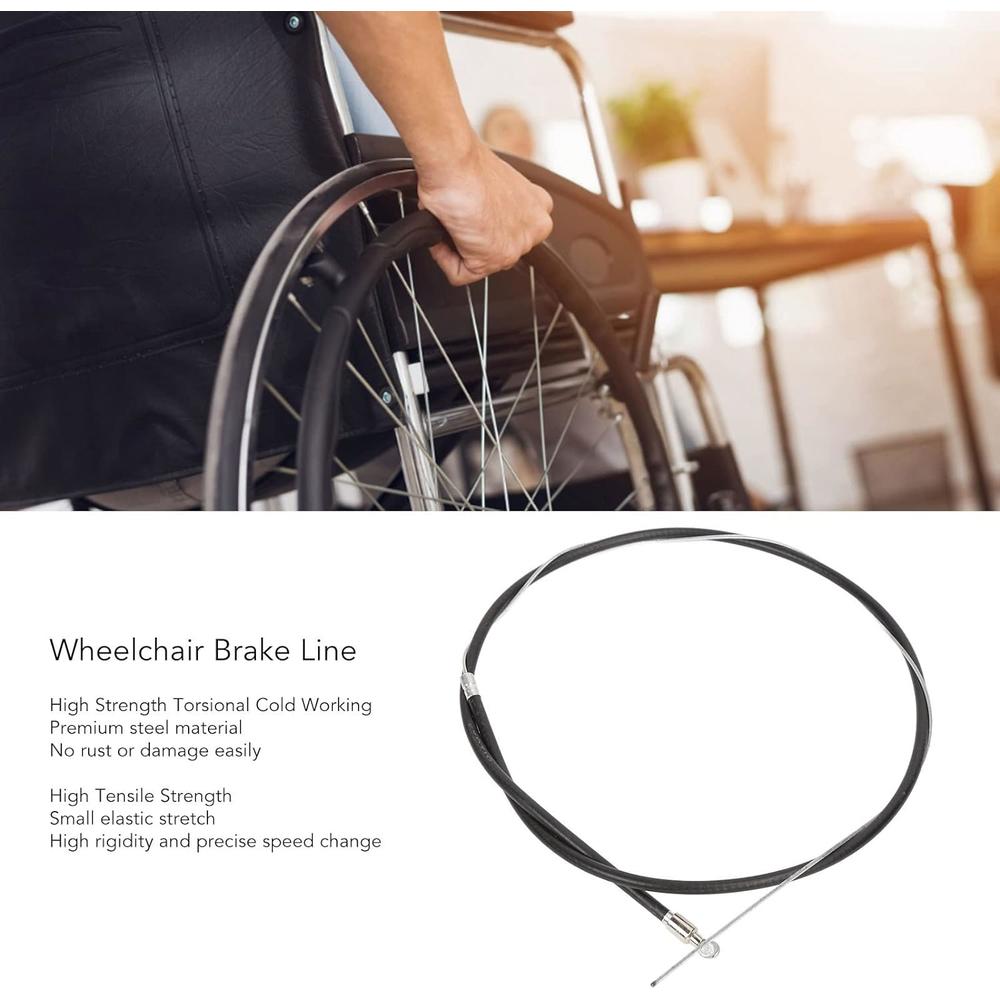 Yinhing Brake Line for Wheelchair, High Strength Steel Brake Line Rollator Replacement Hand Brake Cable Hand Brake Part
