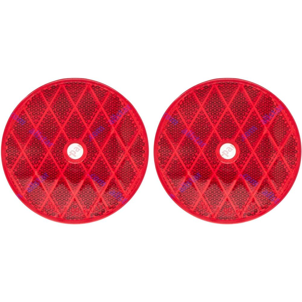 All Star Truck Parts Class A 3-3/16 inch Round Reflector with Center Mounting Hole - 2 Pack for Trailers, Trucks, Automobiles, Mail Boxes, Boats, SU