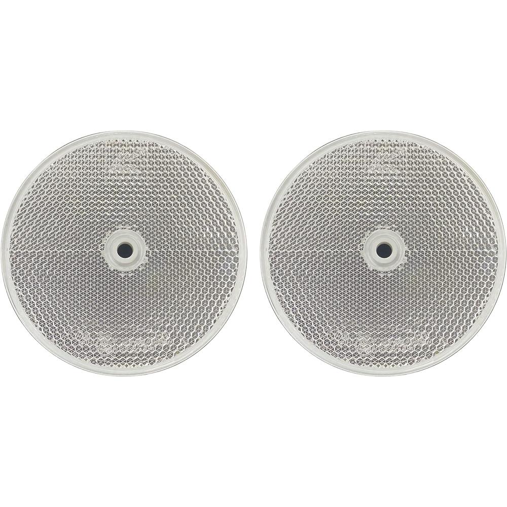All Star Truck Parts Class A 3-3/16 inch Round Reflector with Center Mounting Hole - 2 Pack for Trailers, Trucks, Automobiles, Mail Boxes, Boats, SU