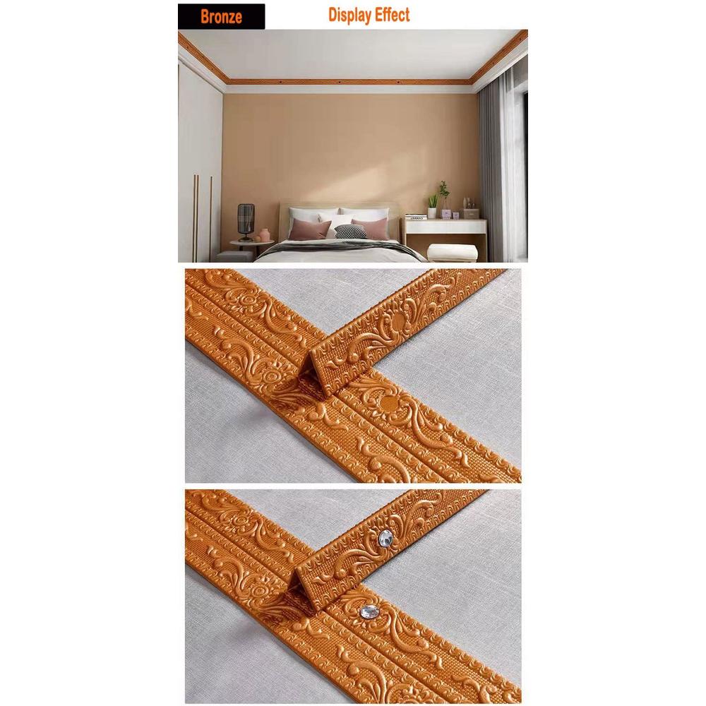 Yayihe ITTA 4-7/10 inch x 90 inch Flexible Molding Trim Self Adhesive, Peel and Stick Foam Molding Wall Trim for Cabinet Edge, Wall Ed