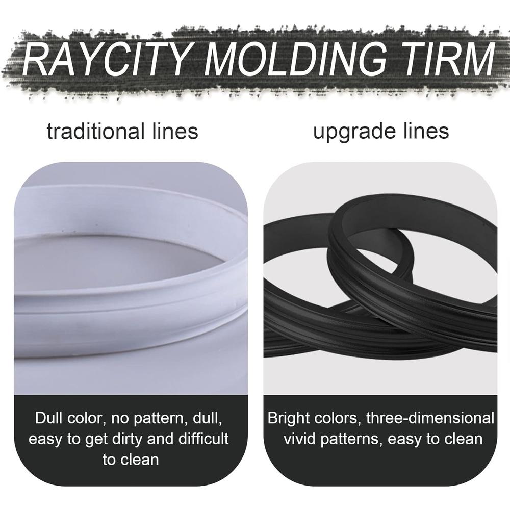 Raycity Flexible Molding Trim Self Adhesive-9.8Feet Long Peel and Stick Molding for Bathroom, Wall Edge, Tile, Mirror Frame, Home Decor