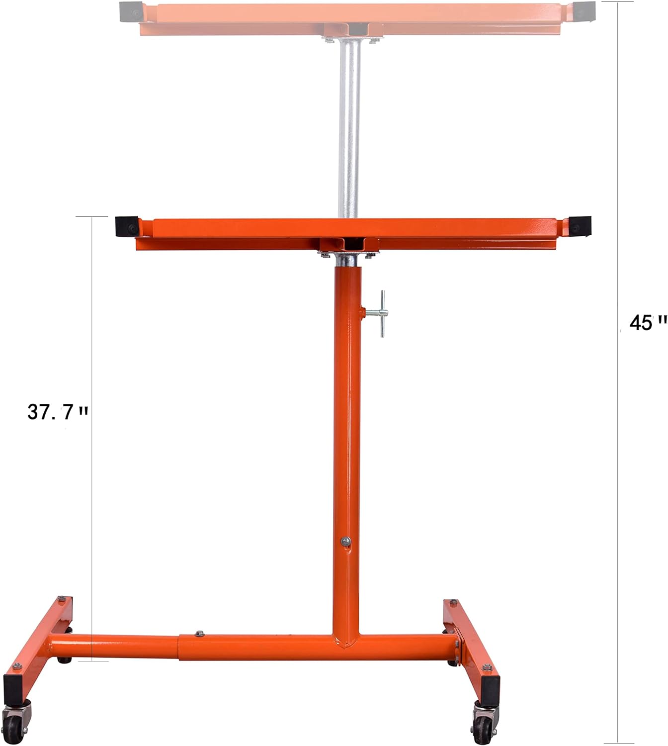 Aain &#194;&#174; L018A Heavy-Duty Adjustable Work Table with Wheels, Mechanic Tray,Mobile Rolling Tool Table, Orange
