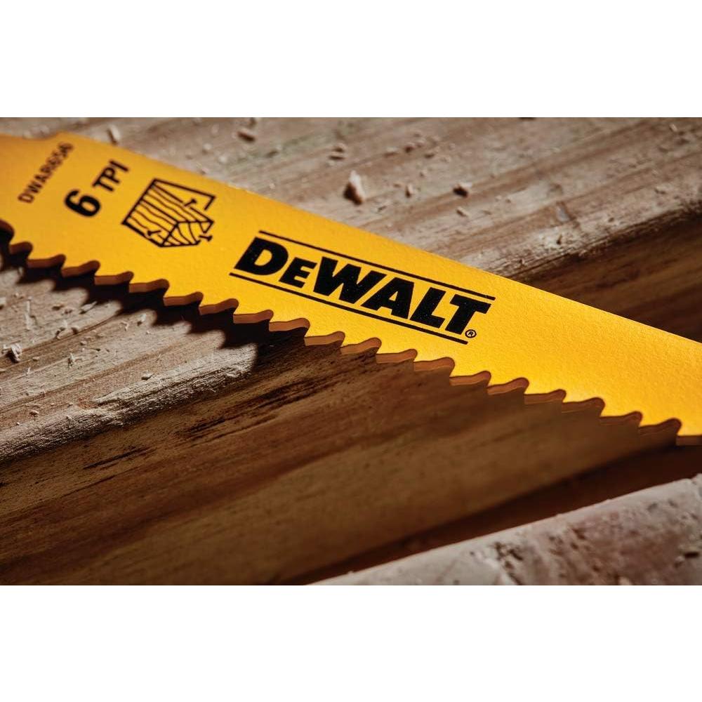 DEWALT Reciprocating Saw Blades, Taper Back, 6-Inch, 6 TPI, 5-Pack (DW4802)