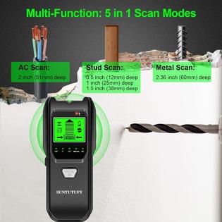 SUNTUTUFY Stud Finder Wall Scanner - 5 in 1 Electronic Stud Detector with  Upgraded Smart Sensor, Audio