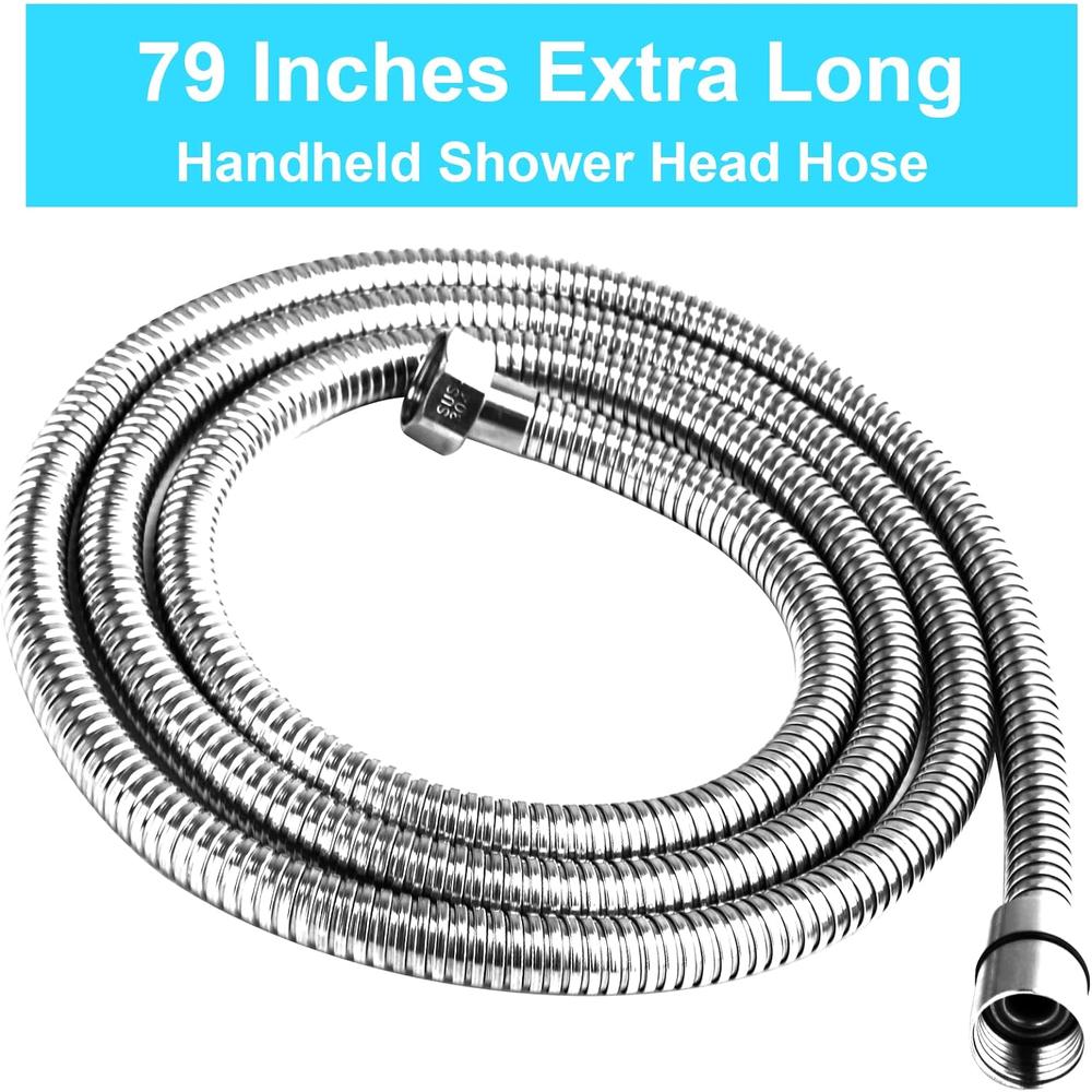 TEELLA Shower Hose, 79 Inches Shower Hose Extra Long, Premium 304 Stainless Steel Shower Head Hose, Flexible Hand Held Shower Hose Ext