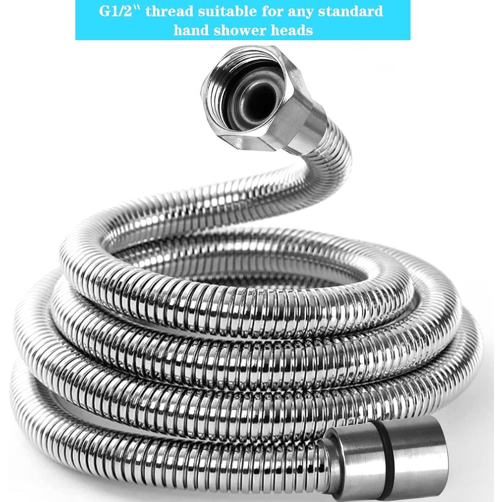 TEELLA Shower Hose, 79 Inches Shower Hose Extra Long, Premium 304 Stainless Steel Shower Head Hose, Flexible Hand Held Shower Hose Ext
