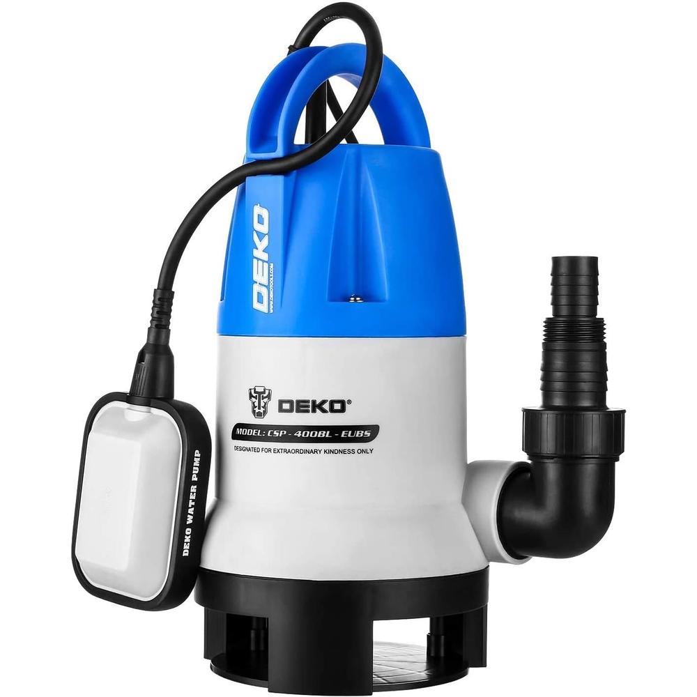 DEKOPRO DEKO 400W 1/2HP Sump Pump 2113GPH Portable Submersible Pump with Float Switch,Clean/Dirty Water Removal Drain Pump for Swimming
