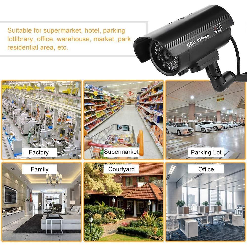 sonew Dummy Camera Surveillance Cameras with Flashing LED Simulation Realistic Camera Fake CCTV