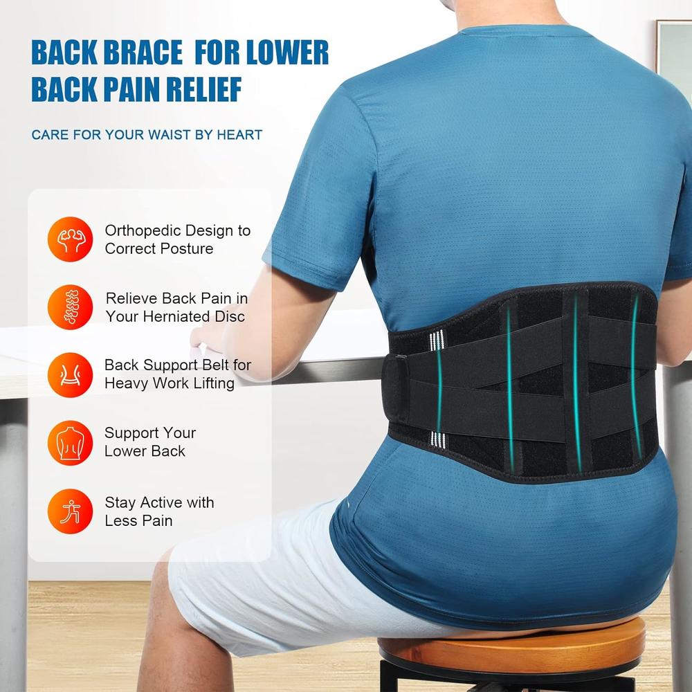 CUEHEAT Back Brace for Lower Back Pain relief - Lumbar Support Belt for Women, Adjustable Back Support Belt with 5 Stays, Lower Back Br