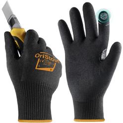 Toolant Level 6 Cut Resistant Work Gloves, Level 5+, Touchscreen, Sandy Nitrile Coated Firm Grip, ANSI Level A6, for Warehouse, Carving