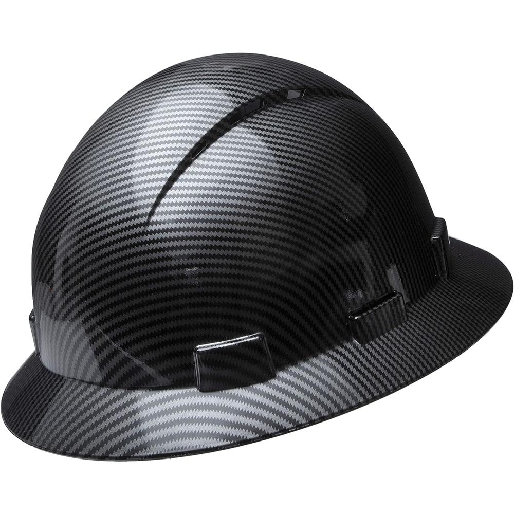 Ridgerock Hard Hat Construction OSHA Approved Vented Full Brim Safety Helmet Black Carbon Fiber Design Hard Hats, Cascos De Construccion