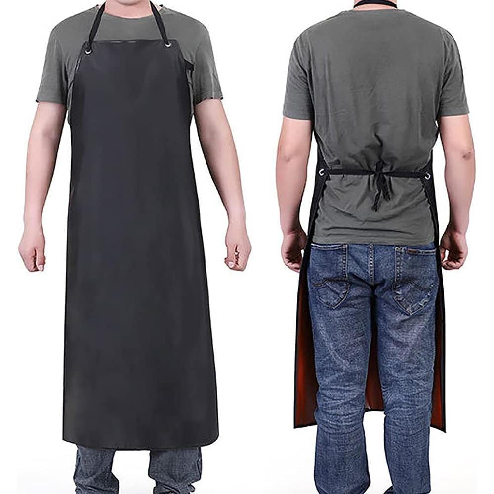 Generic Somotersea Waterproof Rubber Vinyl Apron and Arm Sleeves Covers Ultra Lightweight Chemical Resistant Industrial Apron