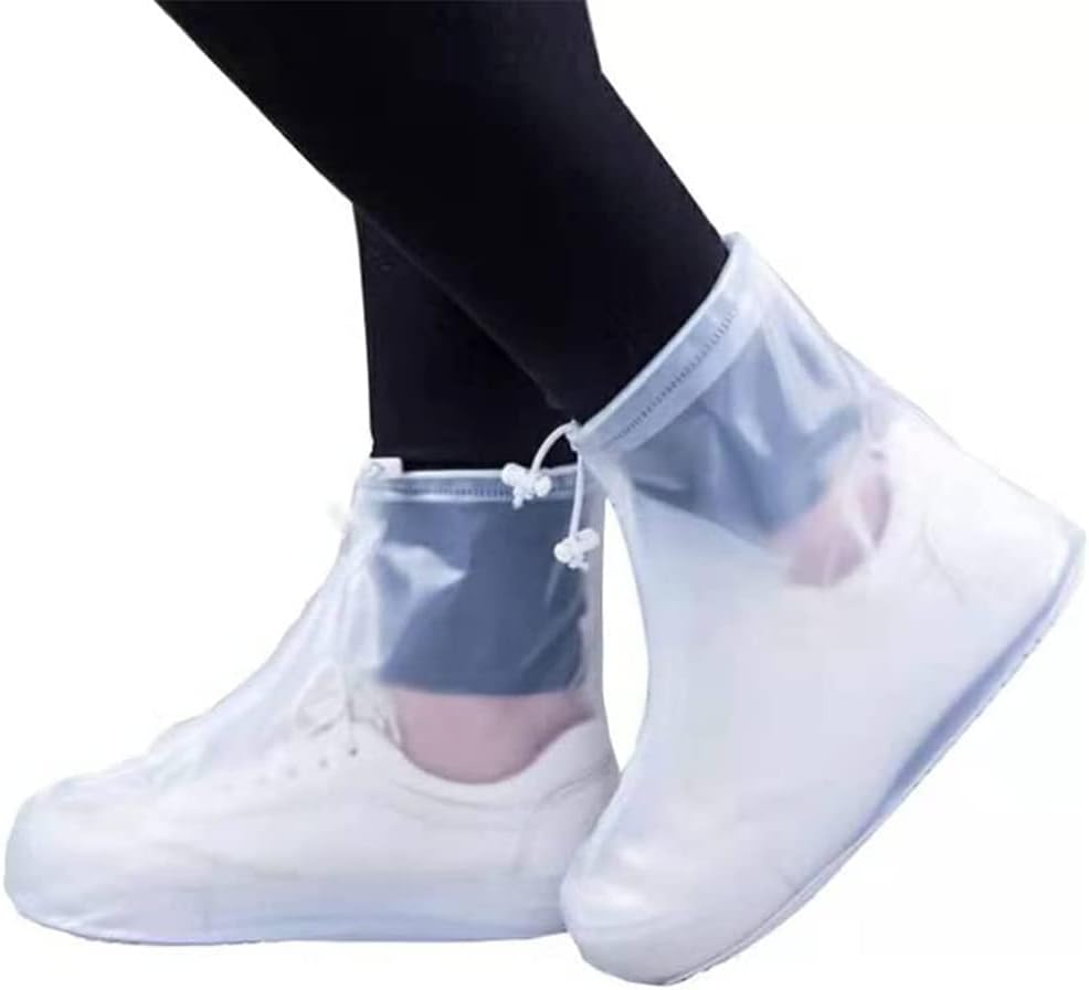 SMOOTHCLUE Rain Boot Waterproof Shoes Cover, Reusable Shoe Covers Women Men Non-slip PVC Rubber Sole Overshoes Protectors for Snow Outdoor