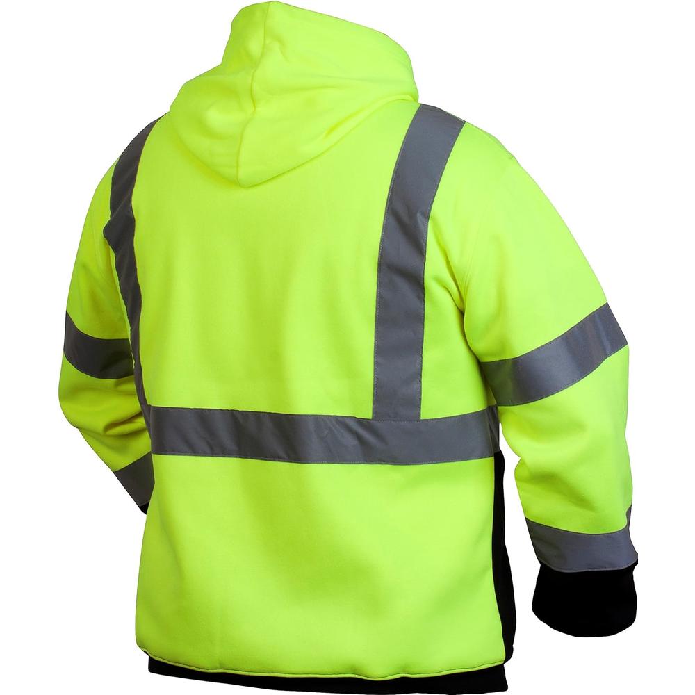 Pyramex Safety unisex adult Hoodie  Hi Vis Lime Safety Pullover Sweatshirt with Black Bottom 2X Large, Green, XX-Large US