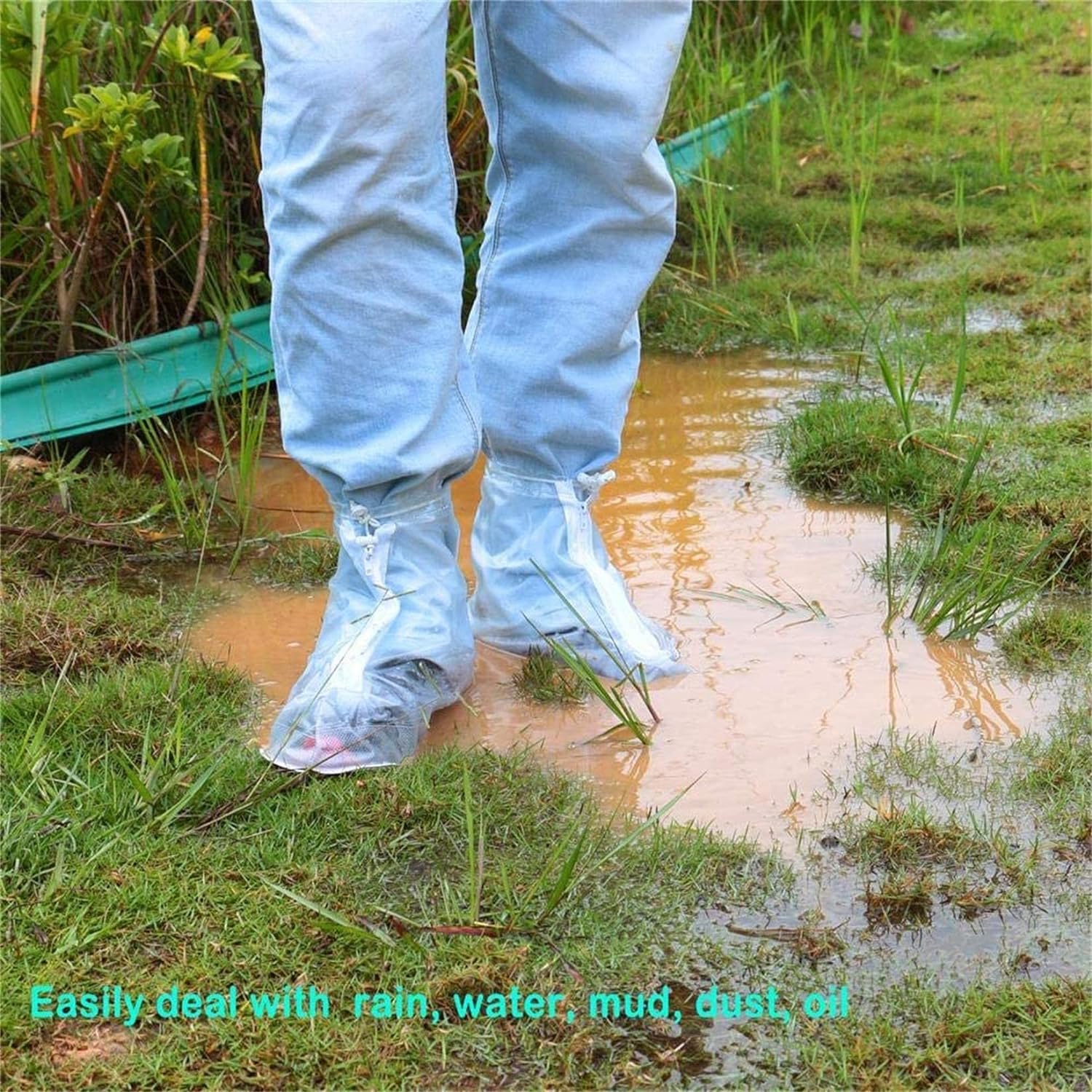 Whose Lemon Rain Boot Waterproof Shoes Cover Women Men Kids Reusable PVC Rubber Sole Overshoes Galoshes XXL