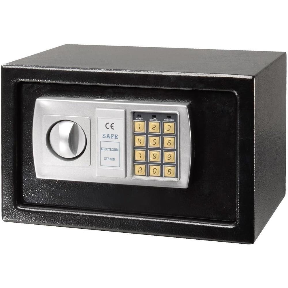 Safstar Security Safe Box with Keypad, 2 Manual Override Keys, Digital Safe for Home, Business, Travel, Protect Money, Jewelry and More