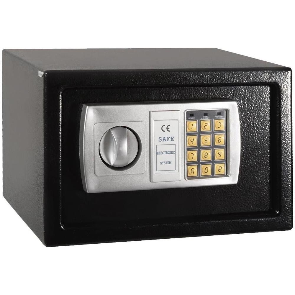 Safstar Security Safe Box with Keypad, 2 Manual Override Keys, Digital Safe for Home, Business, Travel, Protect Money, Jewelry and More