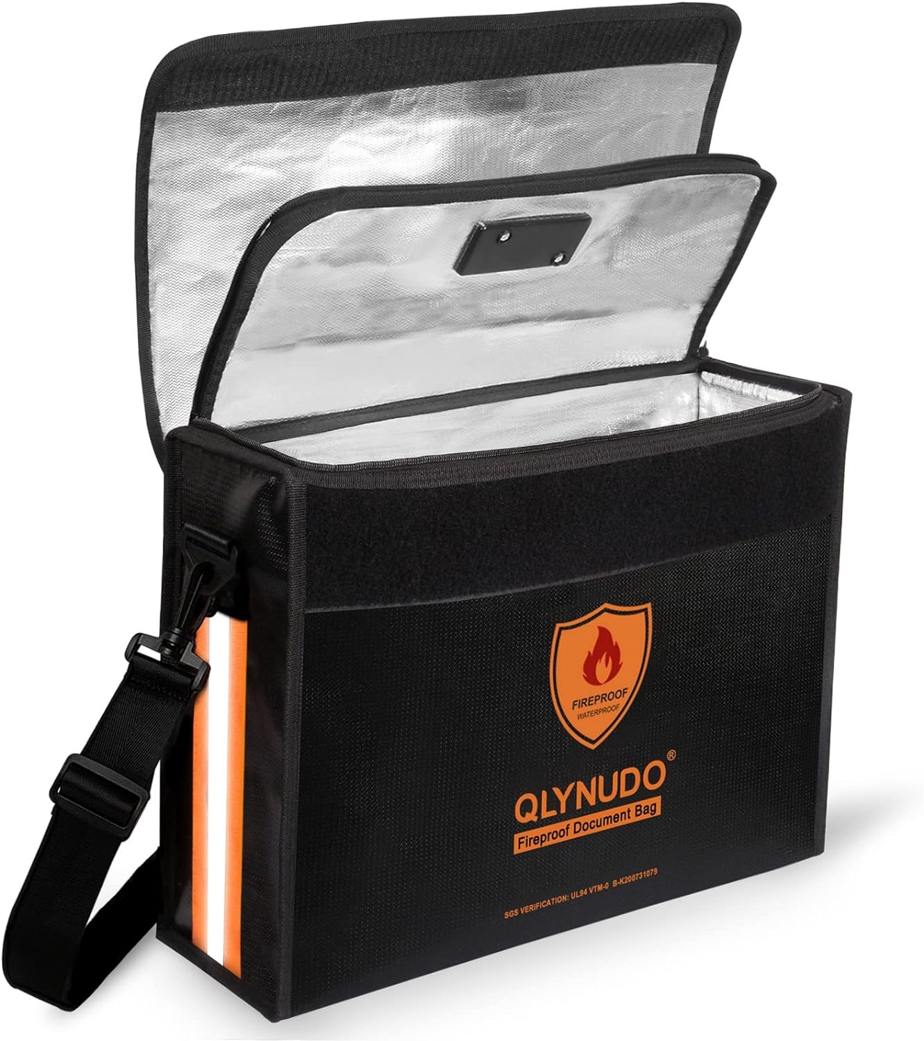 QLYNUDO Waterproof Fireproof Document Bag with Lock - Important Document Holder, 17 x 12 x 5.5" Large Fireproof Box for Documents