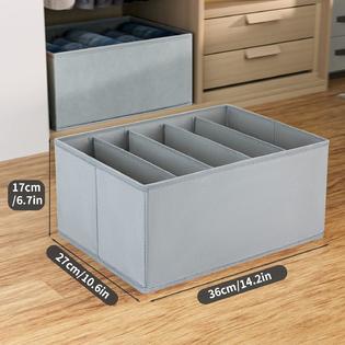 DIMJ Wardrobe Clothes Organizer, 4 Packs Drawer Organizers for Clothing  with 5 Compartments, Fabric Closet Organizer