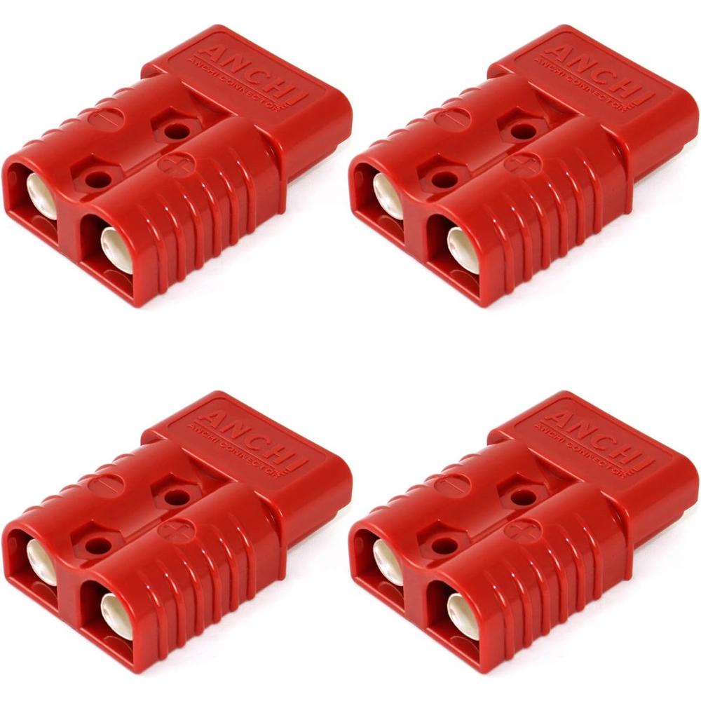 Qwork Battery Quick Connector Kit, 4 Pack 175 Amp AWG 1/0 Power Connectors Quick Disconnect Jumper Cable Plug Connector for Recovery