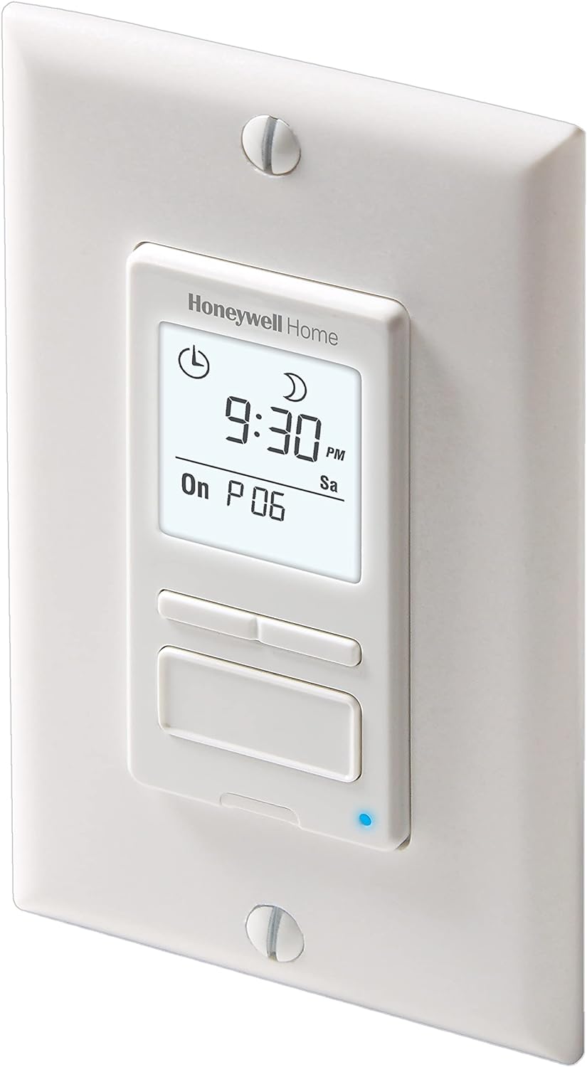 Honeywell RPLS540A1002 RPLS540A ECONOSwitch Programmable Timer Switch, White (Requires 40 W Minimum)
