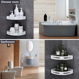 Gricol Shower Caddy Bathroom Corner Shelf with Hooks, Shampoo