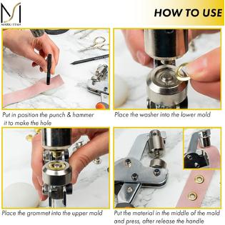 MARKYITAN 3/8 Inch (10mm) Professional Grommet Tool Kit - Including 1 x  Grommet Press Plier, 90