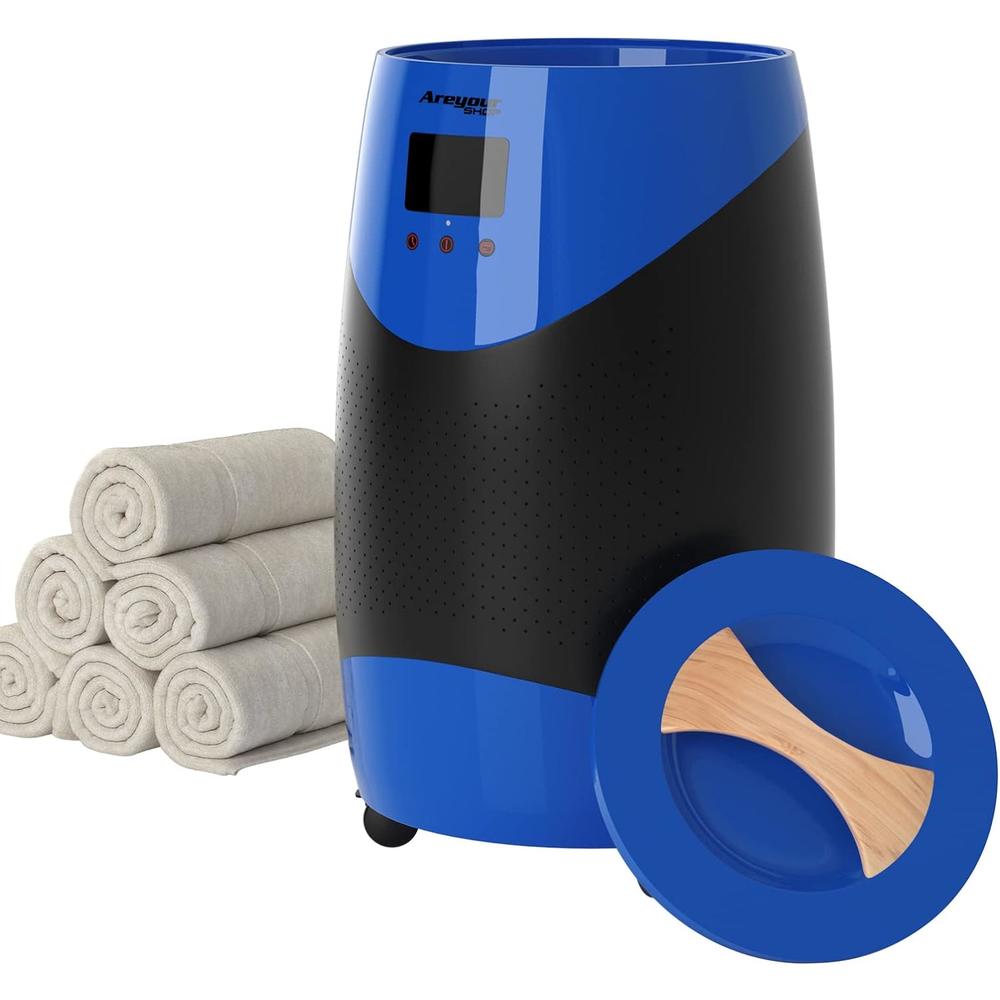 Topteng Black Towel Warmer 20L with Wheels, Towel Heater Hot Tub Towel Warmer Bucket Style Large Hot Towel Warmer Drying Rapid Heat-Up